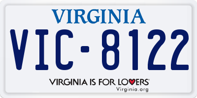 VA license plate VIC8122