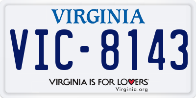 VA license plate VIC8143