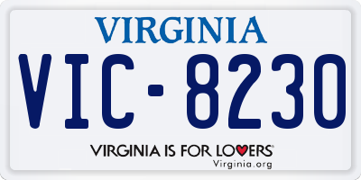 VA license plate VIC8230