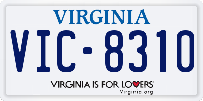 VA license plate VIC8310