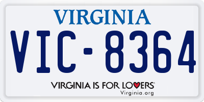 VA license plate VIC8364