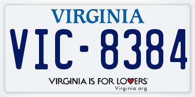 VA license plate VIC8384