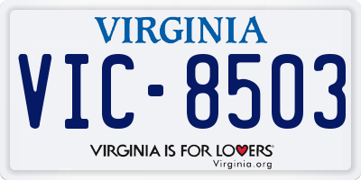 VA license plate VIC8503