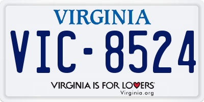 VA license plate VIC8524