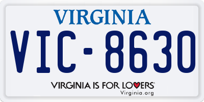 VA license plate VIC8630