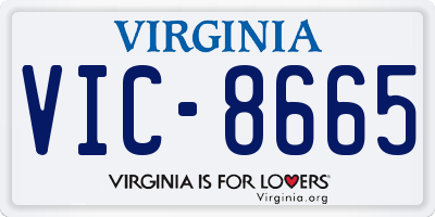 VA license plate VIC8665