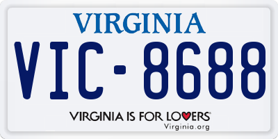 VA license plate VIC8688