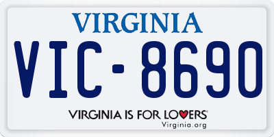 VA license plate VIC8690