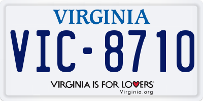 VA license plate VIC8710