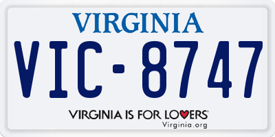 VA license plate VIC8747