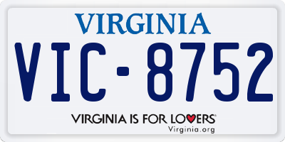 VA license plate VIC8752