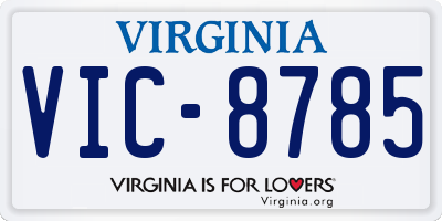 VA license plate VIC8785