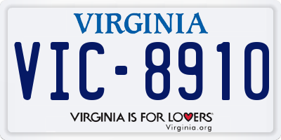 VA license plate VIC8910