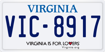 VA license plate VIC8917