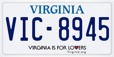 VA license plate VIC8945
