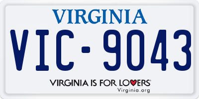 VA license plate VIC9043