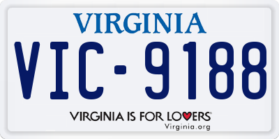 VA license plate VIC9188