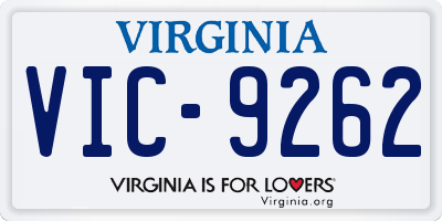 VA license plate VIC9262