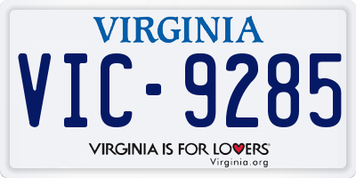VA license plate VIC9285
