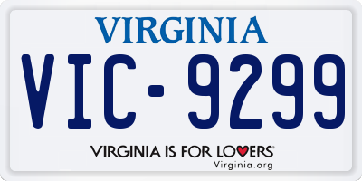 VA license plate VIC9299