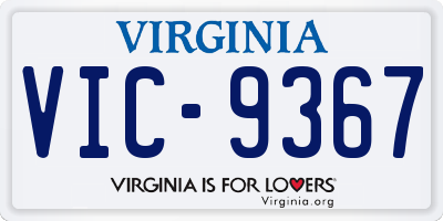 VA license plate VIC9367