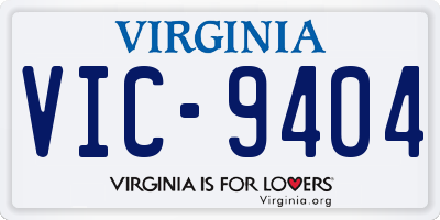 VA license plate VIC9404