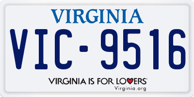 VA license plate VIC9516