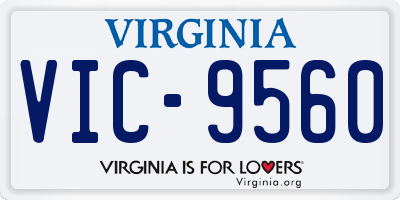 VA license plate VIC9560