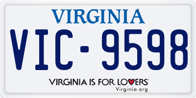 VA license plate VIC9598
