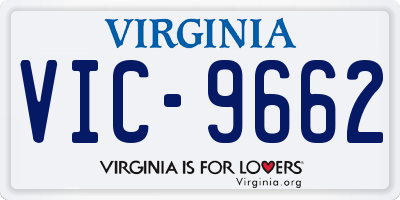 VA license plate VIC9662