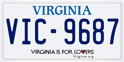 VA license plate VIC9687