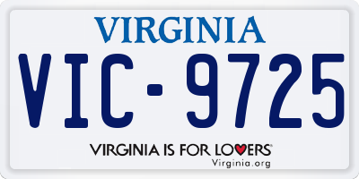 VA license plate VIC9725