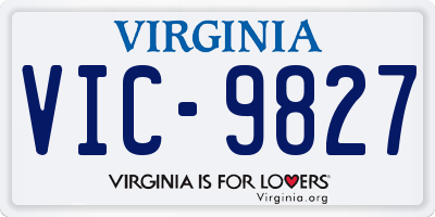 VA license plate VIC9827