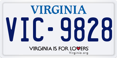 VA license plate VIC9828