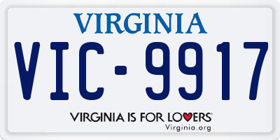 VA license plate VIC9917