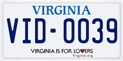 VA license plate VID0039