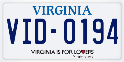 VA license plate VID0194