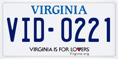VA license plate VID0221
