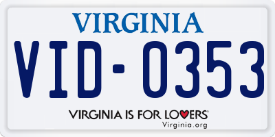 VA license plate VID0353