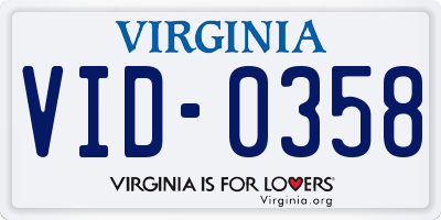 VA license plate VID0358