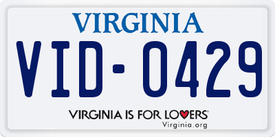VA license plate VID0429