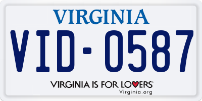VA license plate VID0587