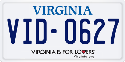 VA license plate VID0627
