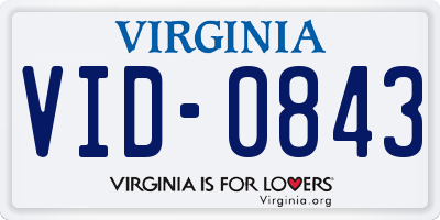 VA license plate VID0843