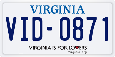 VA license plate VID0871