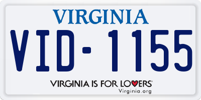 VA license plate VID1155