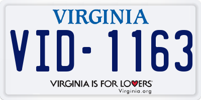 VA license plate VID1163