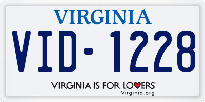VA license plate VID1228