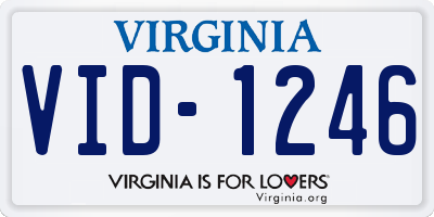 VA license plate VID1246