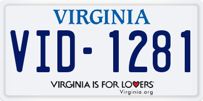 VA license plate VID1281